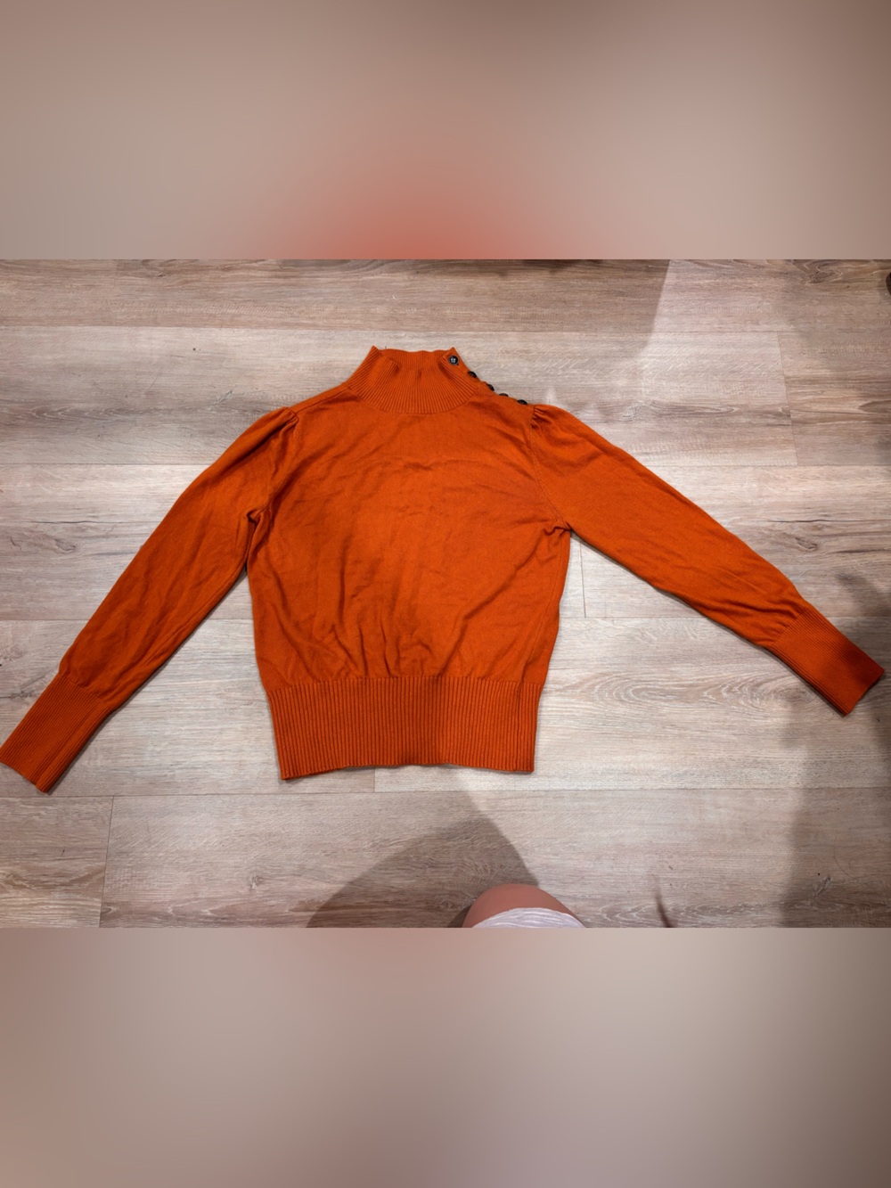 Banana Republic Orange Turtleneck Sweater with Shoulder Buttons - Picture 2 of 4